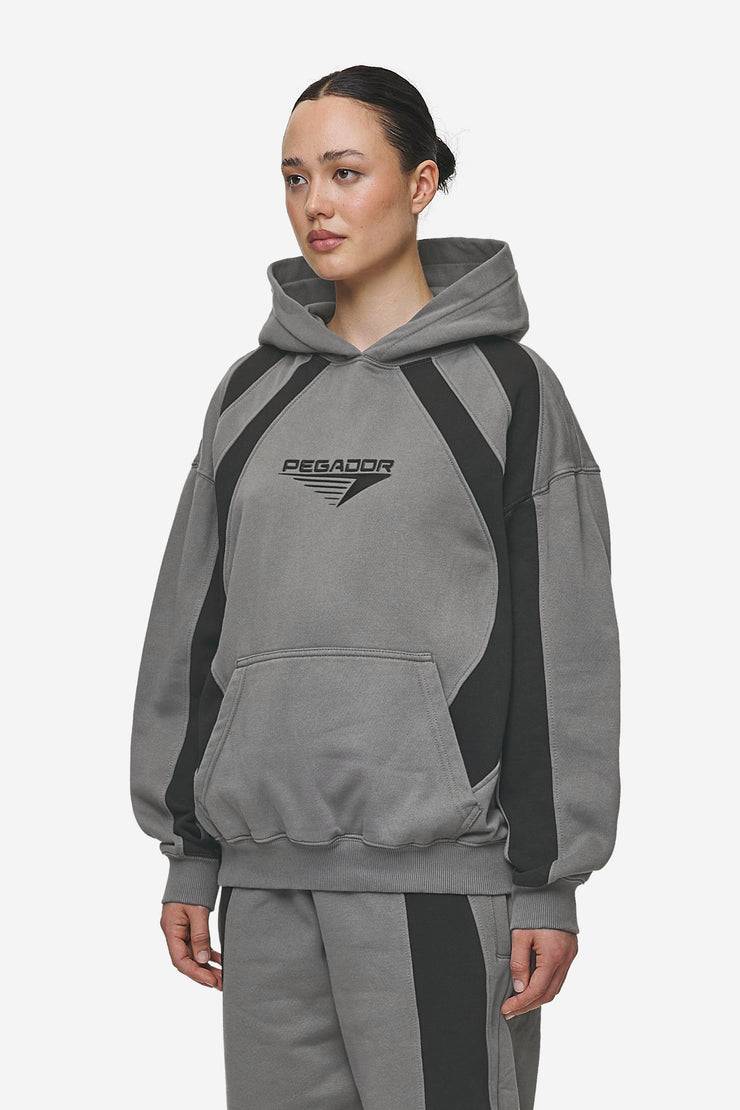 Pegador Amira Oversized Hoodie Washed Deep Grey Black zollfrei