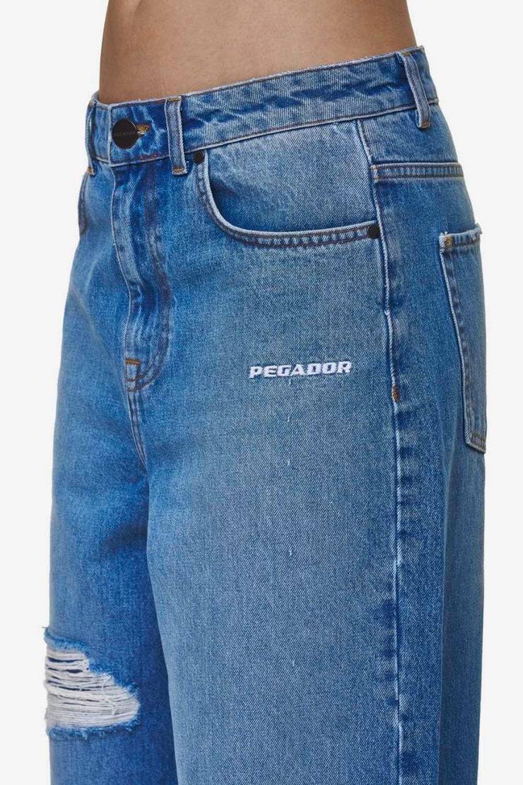 Pegador Mally Super Baggy Jeans Washed Blue Schlussverkauf