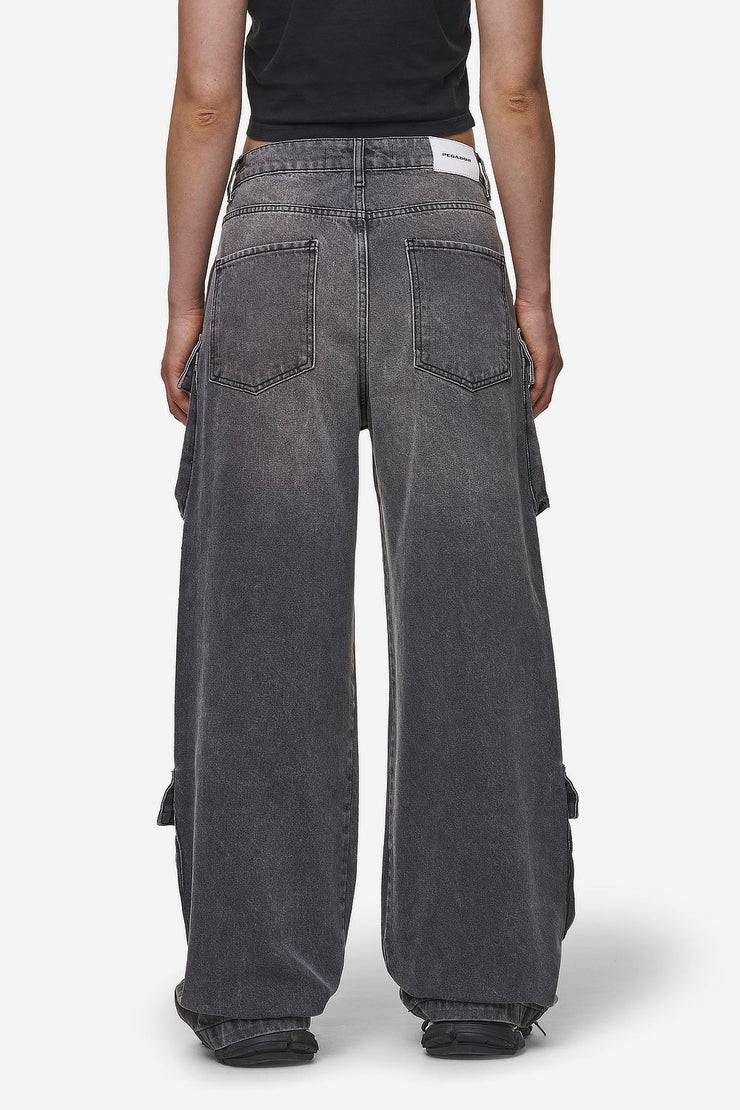 Pegador Leli High Waist Cargo Jeans Washed Deep Grey Fabrikverkauf