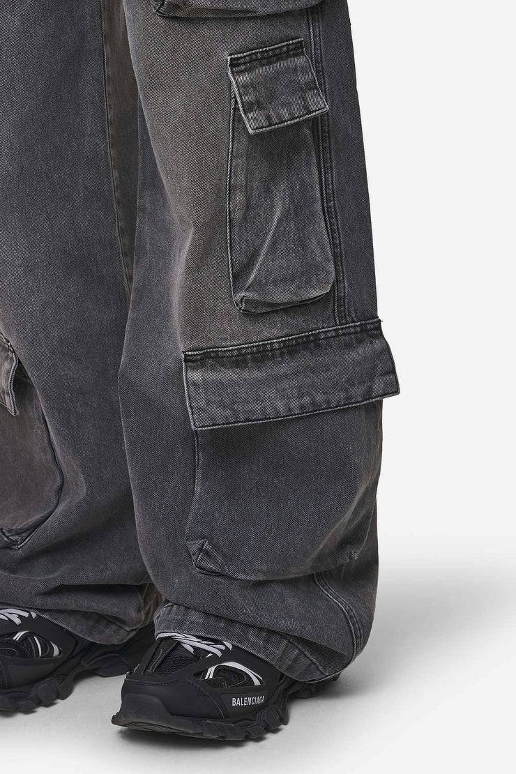 Pegador Leli High Waist Cargo Jeans Washed Deep Grey Fabrikverkauf