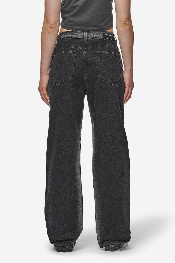 Pegador Gina Sprayed Wide Leg Jeans Washed Black White Meist gekauft