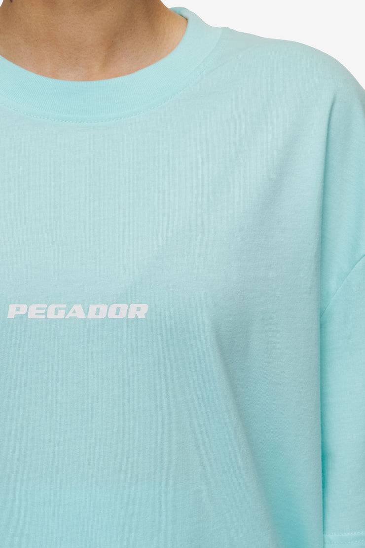 Pegador Colne Logo Oversized Tee Washed Sky Blue White Preisnachlass