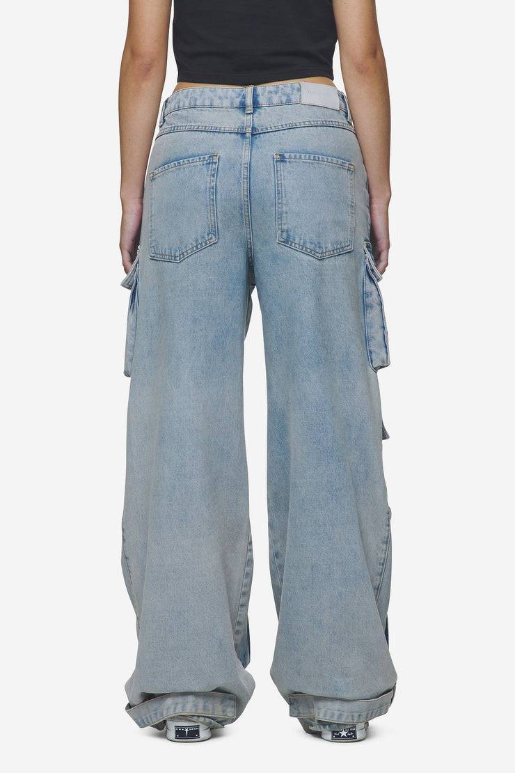 Pegador Celina High Waist Cargo Jeans Washed Pale Blue Neueste Mode