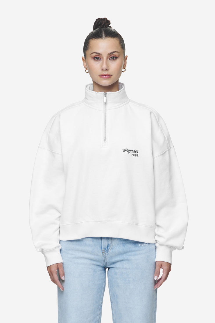 Pegador Luz Oversized Halfzip Sweater White Online Outlet