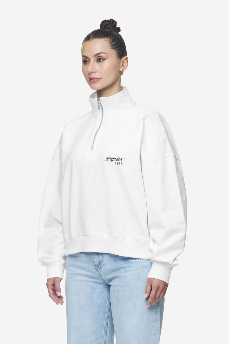 Pegador Luz Oversized Halfzip Sweater White Online Outlet