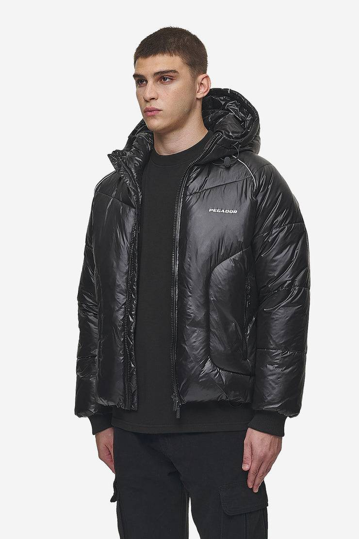 Pegador Toby Raglan Puffer Jacket Black Letzte 3 Tage