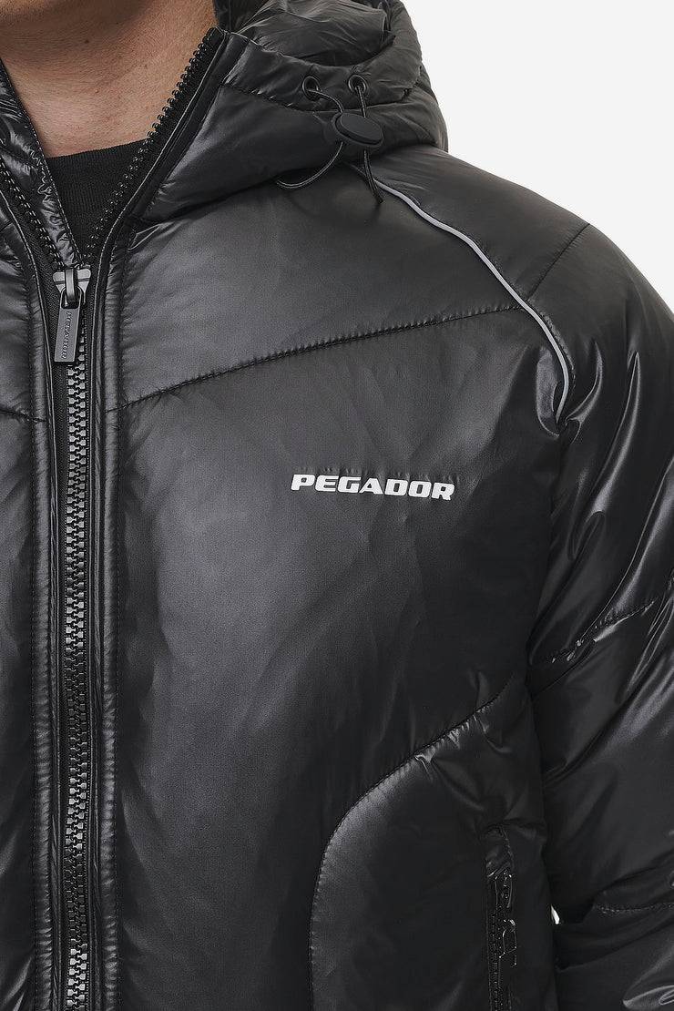 Pegador Toby Raglan Puffer Jacket Black Letzte 3 Tage