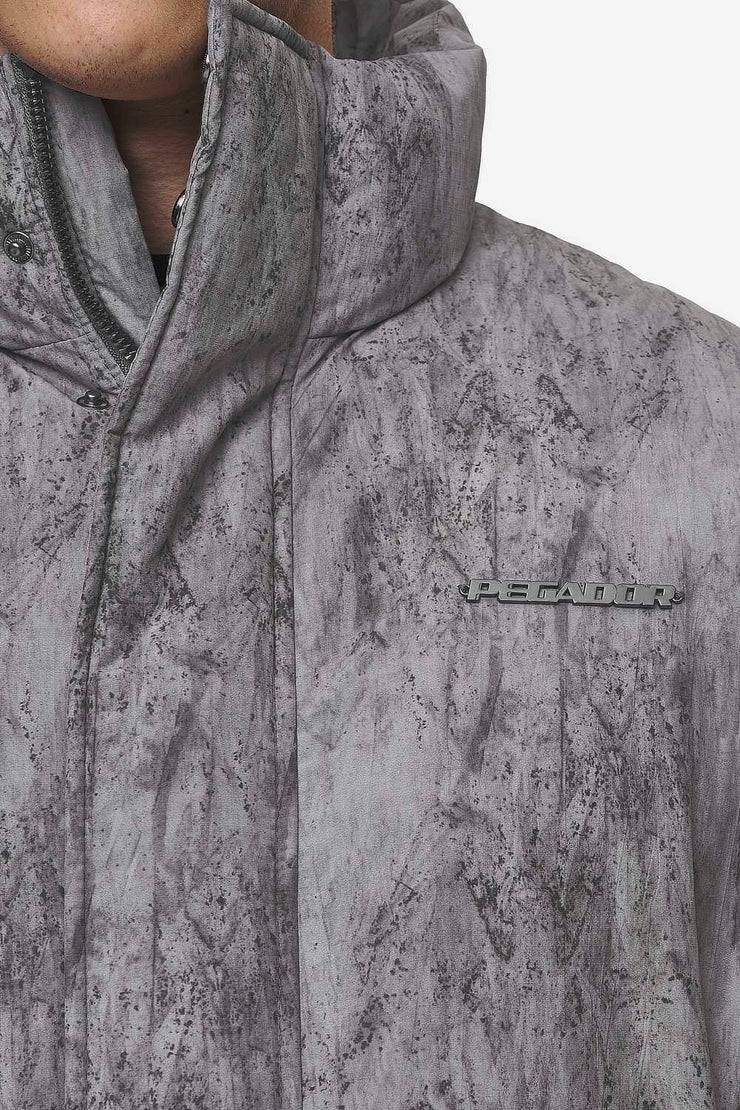 Pegador Lavoy Ripstop Crushed Cropped Boxy Puffer Jacket Steel Grey Neueste Stile