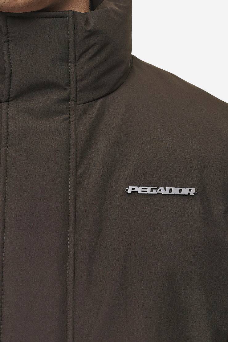 Pegador Lavoy Cropped Boxy Puffer Jacket Dark Brown Letzte 2 Tage