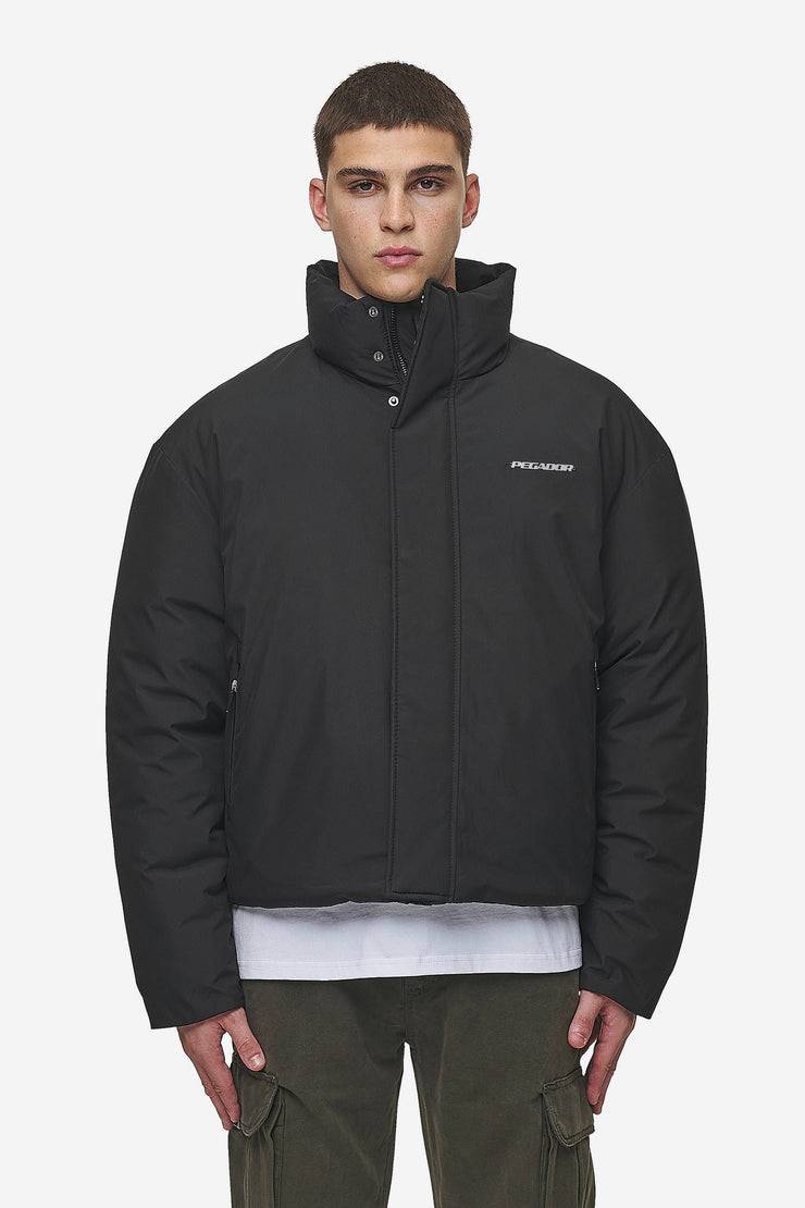 Pegador Lavoy Cropped Boxy Puffer Jacket Black Letzter Tag