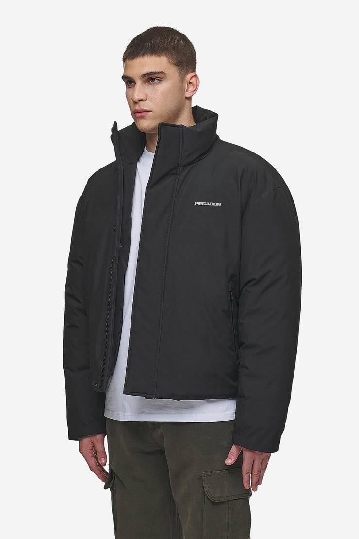 Pegador Lavoy Cropped Boxy Puffer Jacket Black Letzter Tag