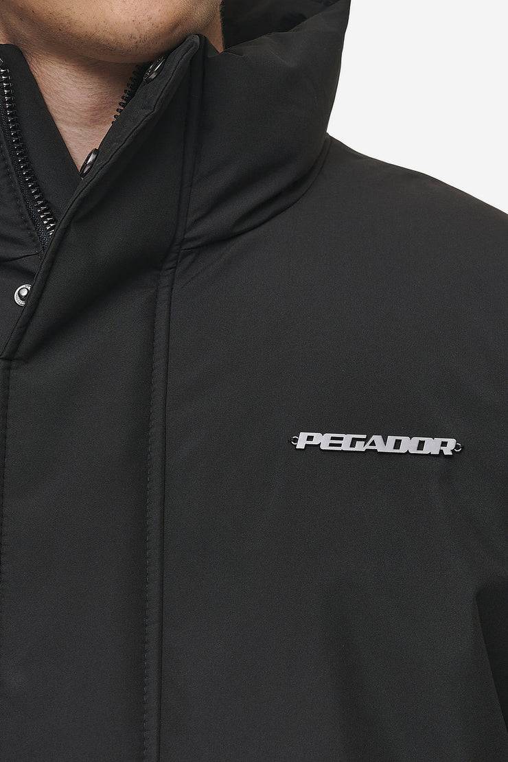 Pegador Lavoy Cropped Boxy Puffer Jacket Black Letzter Tag