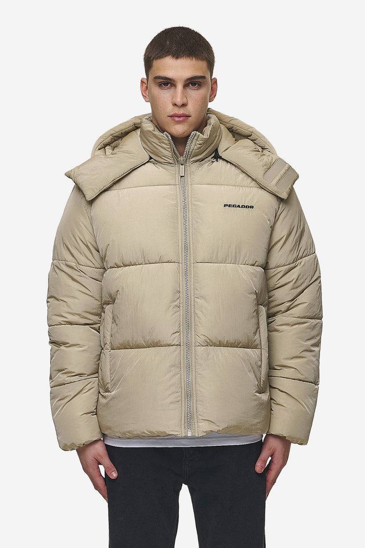 Pegador Marten Crushed Puffer Jacket Beige Bis zu 60% Rabatt