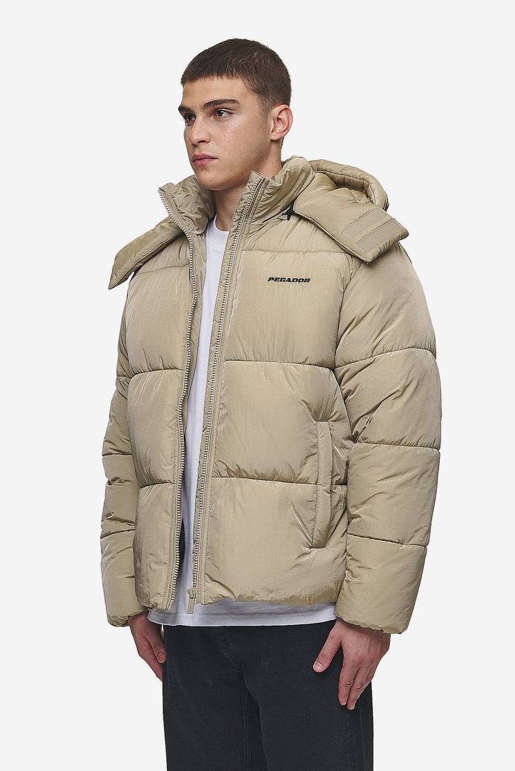 Pegador Marten Crushed Puffer Jacket Beige Bis zu 60% Rabatt