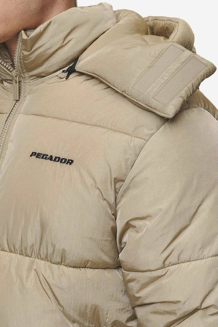 Pegador Marten Crushed Puffer Jacket Beige Bis zu 60% Rabatt