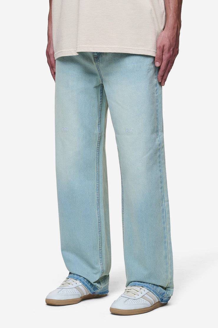 Pegador Barrow Wide Baggy Jeans Sand Washed Blue Sonderangebot der Fabrik