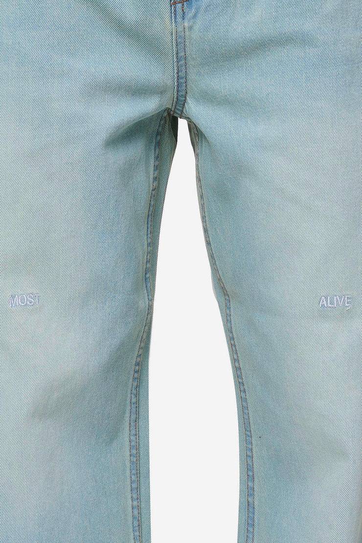 Pegador Barrow Wide Baggy Jeans Sand Washed Blue Sonderangebot der Fabrik