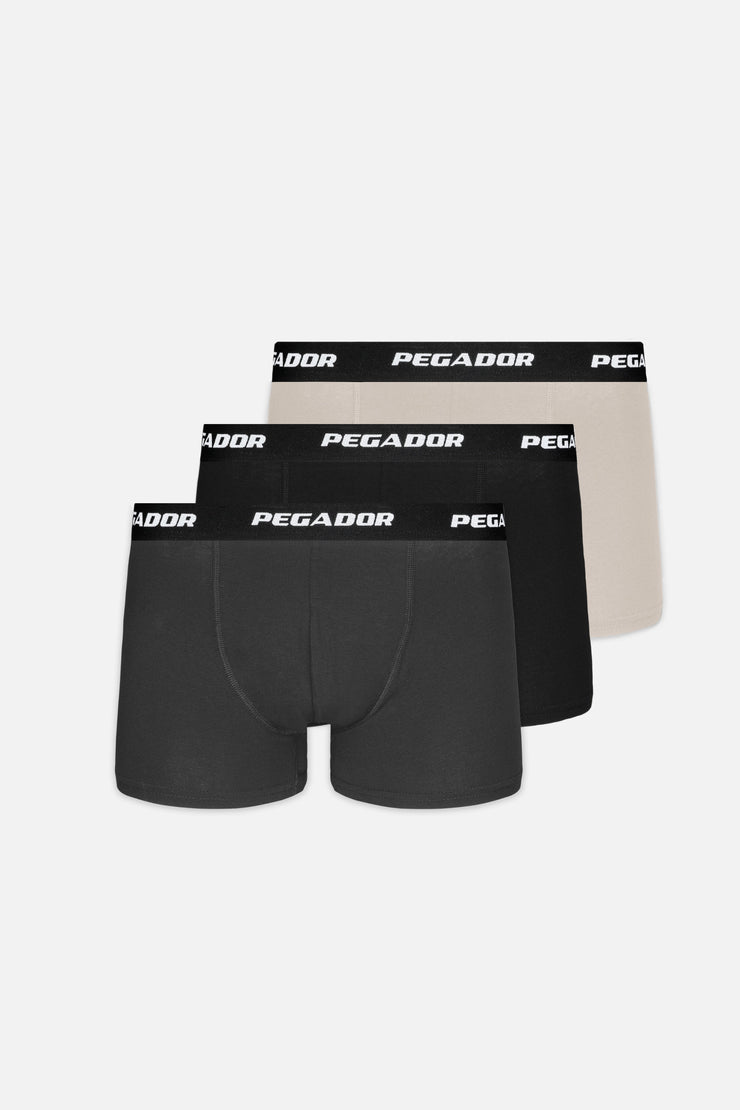 Pegador Tantun Boxershorts 3 Pack Light Beige Anthracite Black Exklusivangebot