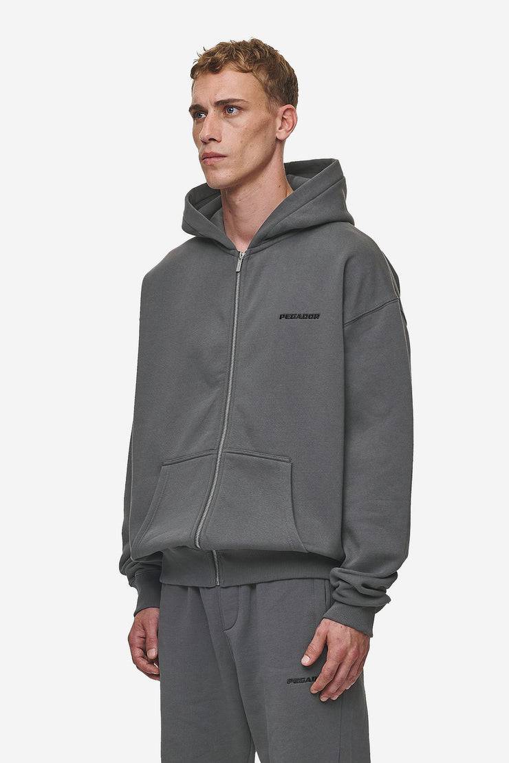 Pegador Logo Oversized Sweat Jacket Washed Anthracite Muttertagsangebot