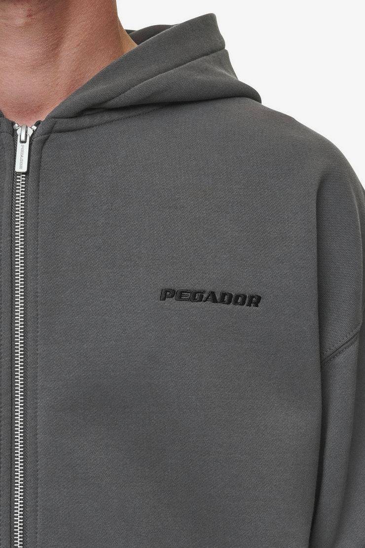 Pegador Logo Oversized Sweat Jacket Washed Anthracite Muttertagsangebot