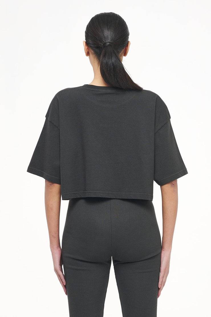 Pegador Layla Oversized Cropped Tee Vintage Washed Iron Grey Gum Neueste Mode