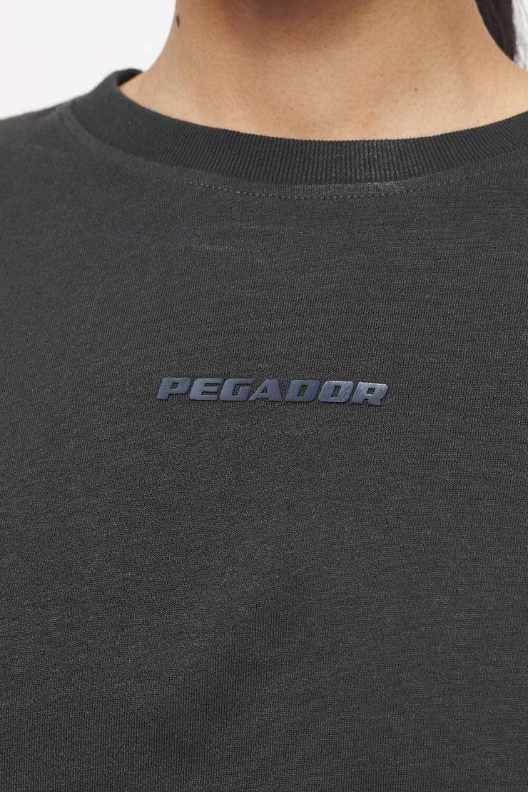 Pegador Layla Oversized Cropped Tee Vintage Washed Iron Grey Gum Neueste Mode
