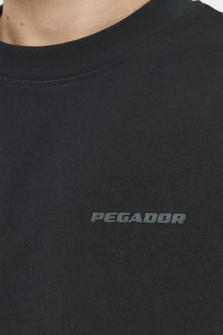 Pegador Logo Oversized Tee Vintage Washed Black Ink Gum Saisonale Angebote