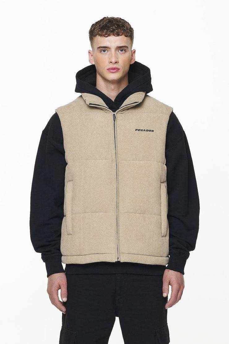 Pegador Bardon Cord Puffer Vest Sand VIP-Rabatte