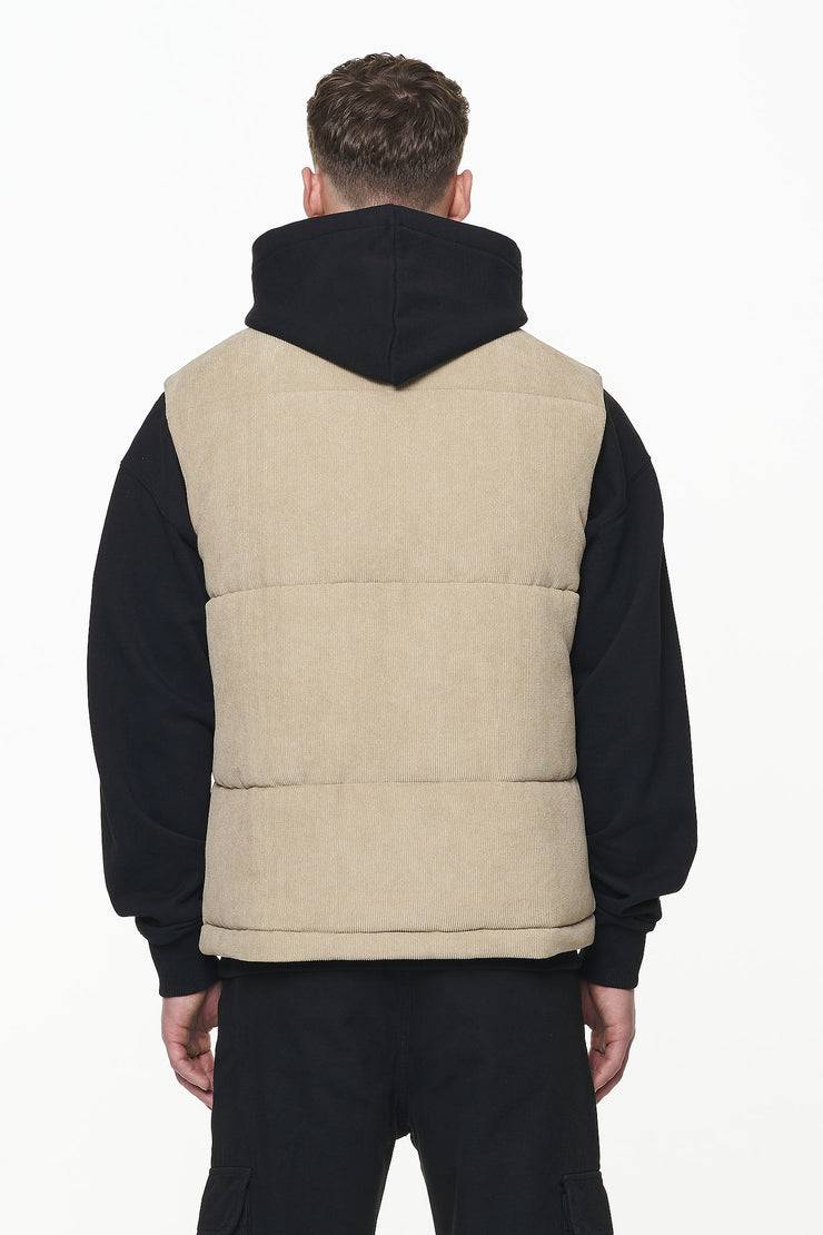Pegador Bardon Cord Puffer Vest Sand VIP-Rabatte