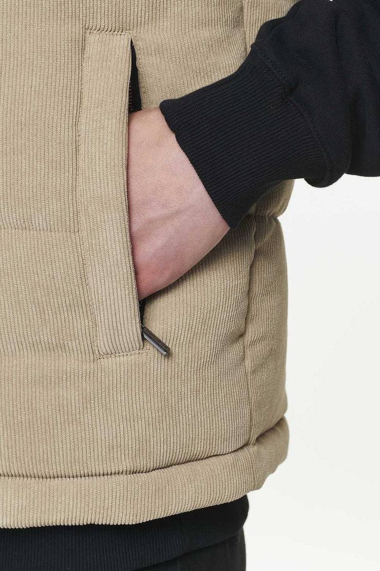 Pegador Bardon Cord Puffer Vest Sand VIP-Rabatte