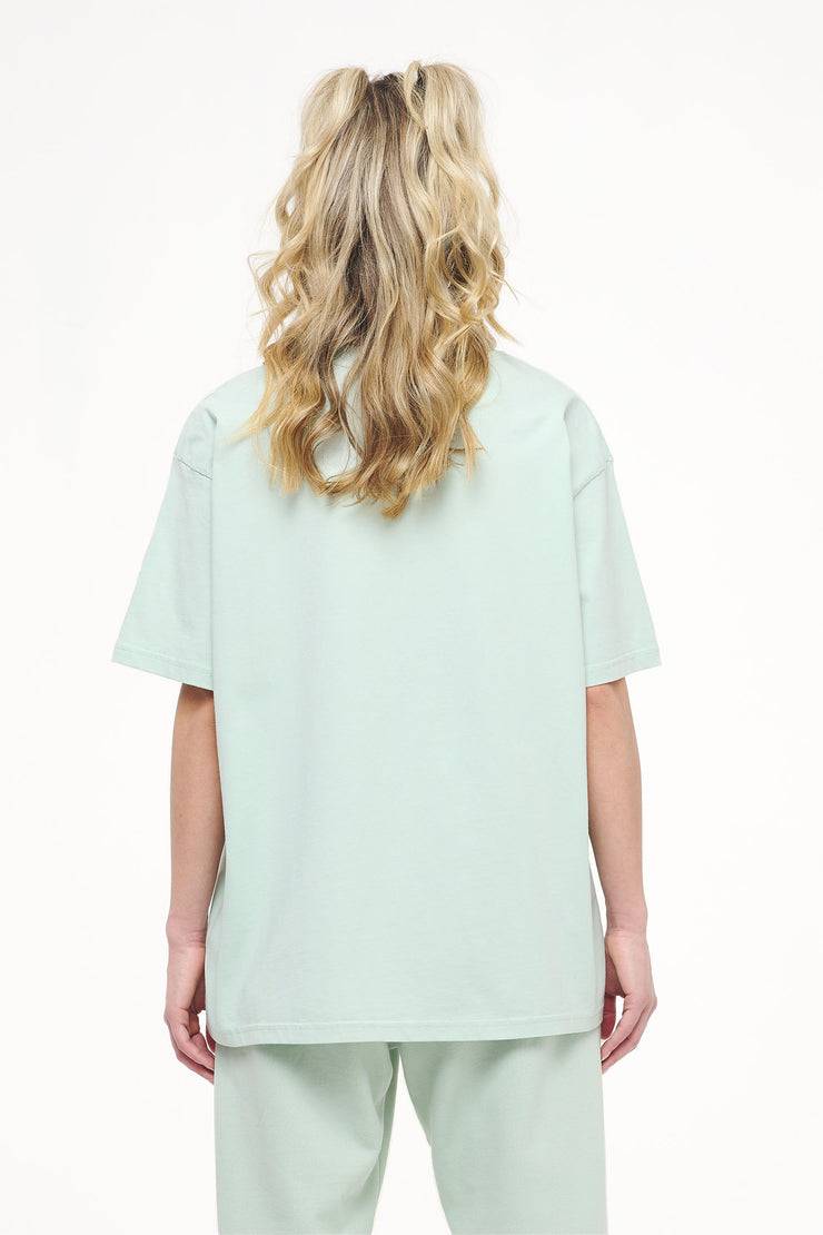Pegador Beverly Logo Oversized Tee Vintage Washed Milky Green Gum Black Friday Preise