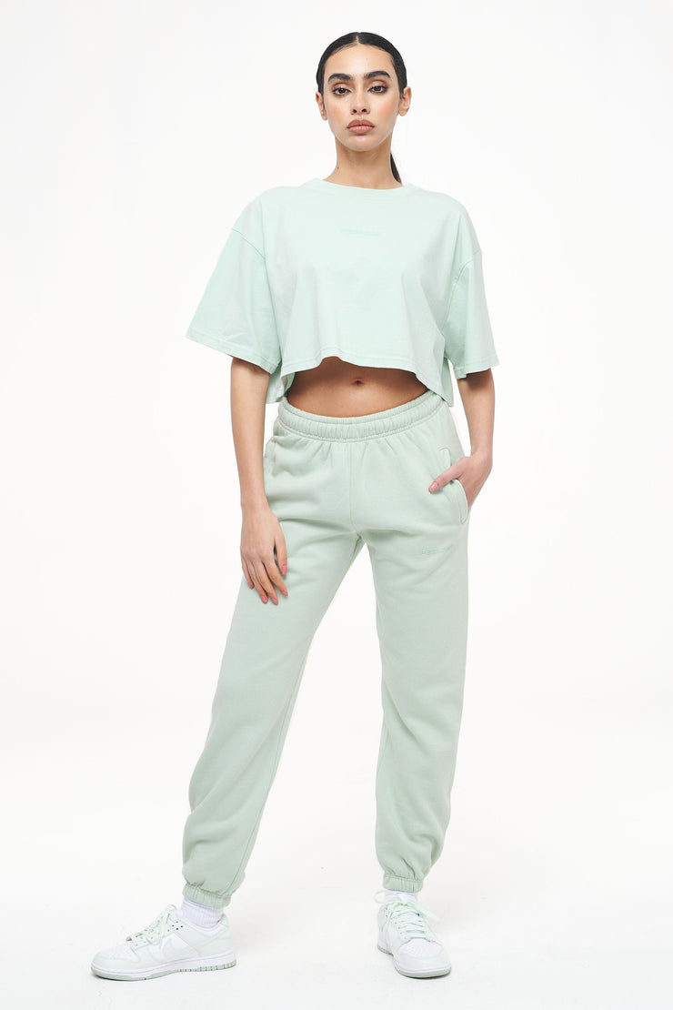 Pegador Grace High Waisted Sweat Pants Vintage Washed Milky Green Gum zollfrei