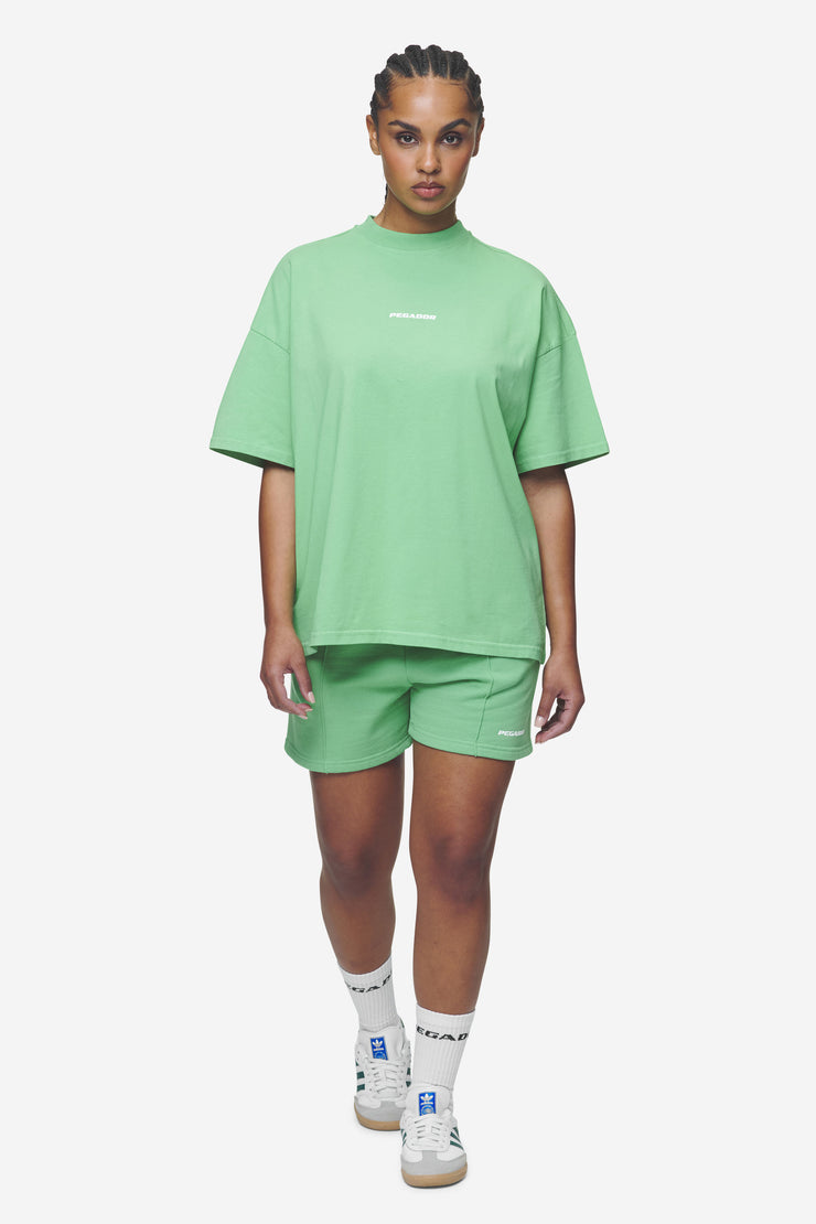 Pegador Sully High Waisted Shorts Washed Peppermint Green White Gum Online