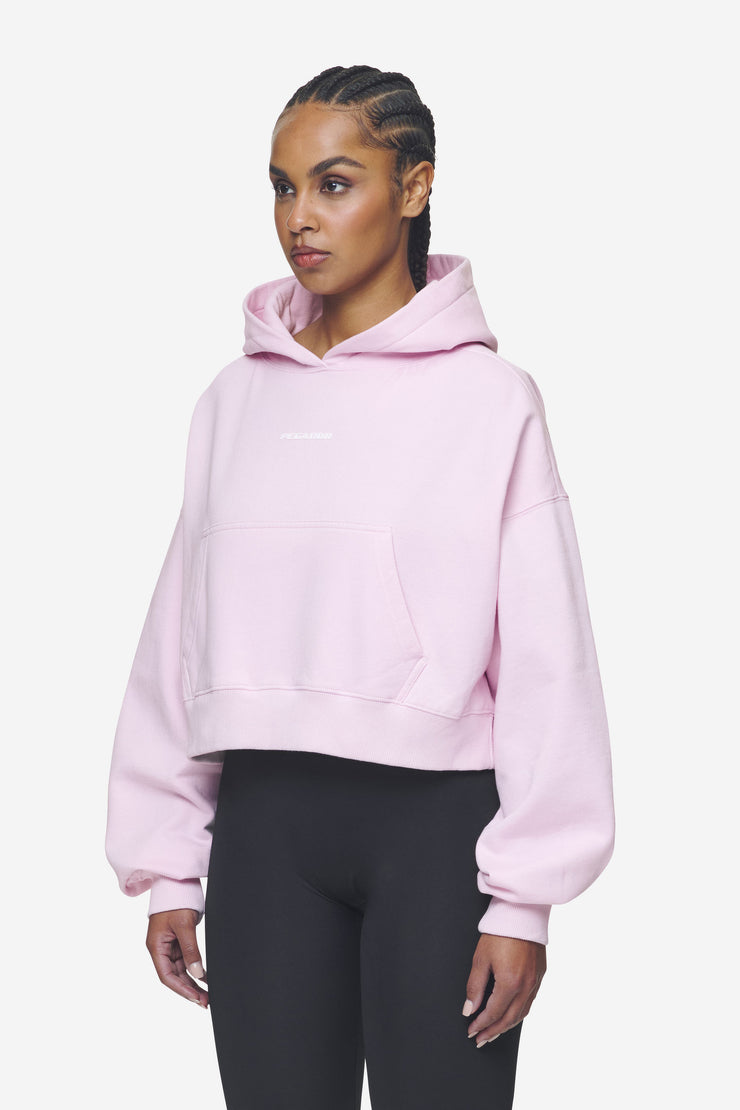 Pegador Salita Oversized Cropped Hoodie Washed Bubblegum White Gum im Angebot