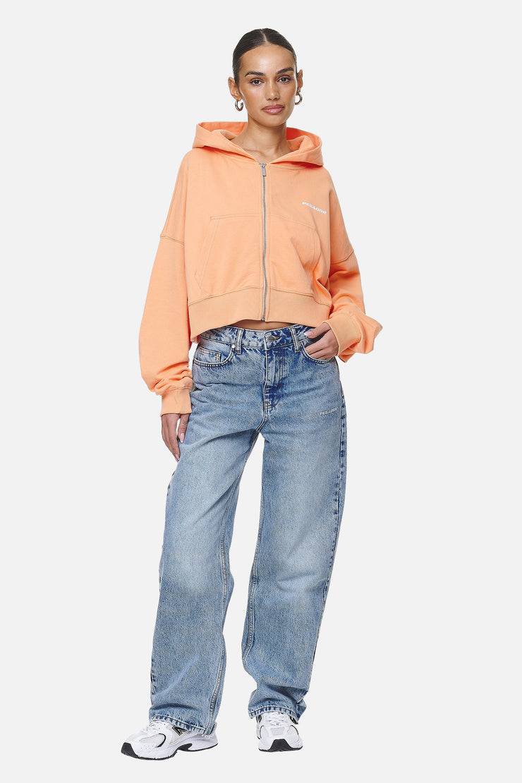 Pegador Marla Cropped Zip Hoodie Washed Apricot White Gum Blitzverkäufe