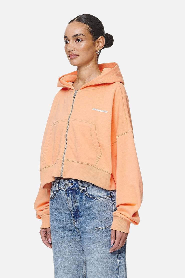 Pegador Marla Cropped Zip Hoodie Washed Apricot White Gum Blitzverkäufe