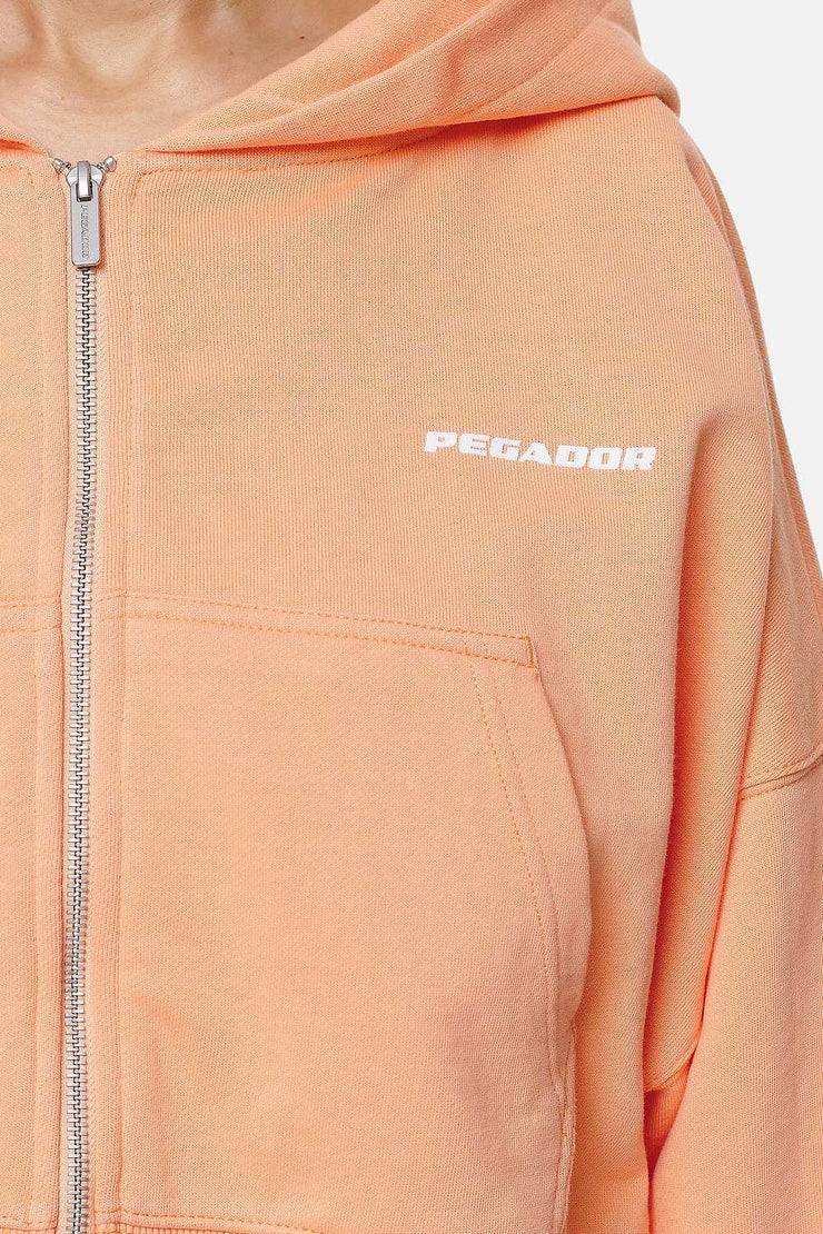 Pegador Marla Cropped Zip Hoodie Washed Apricot White Gum Blitzverkäufe