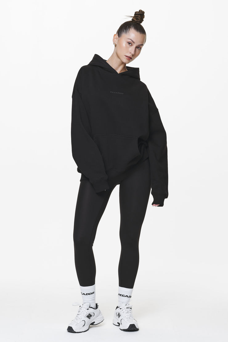 Pegador Clarita Logo Oversized Hoodie Black Gum Rabatt