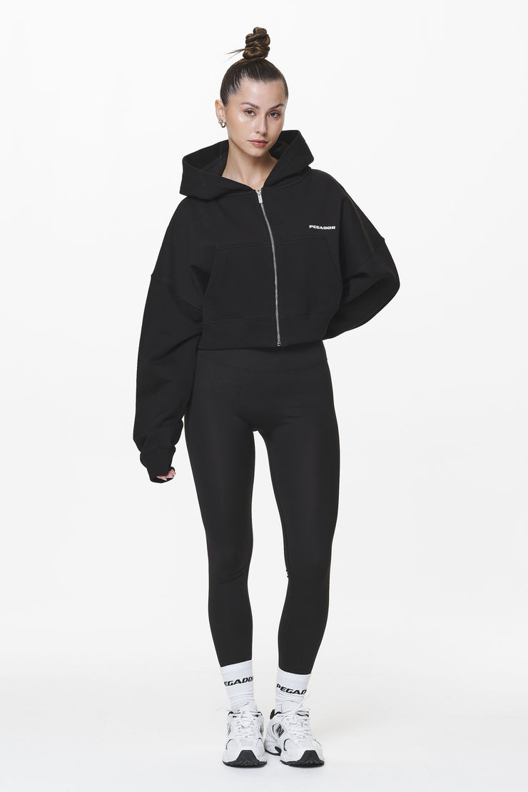 Pegador Marla Cropped Zip Hoodie Black Gum Günstig kaufen