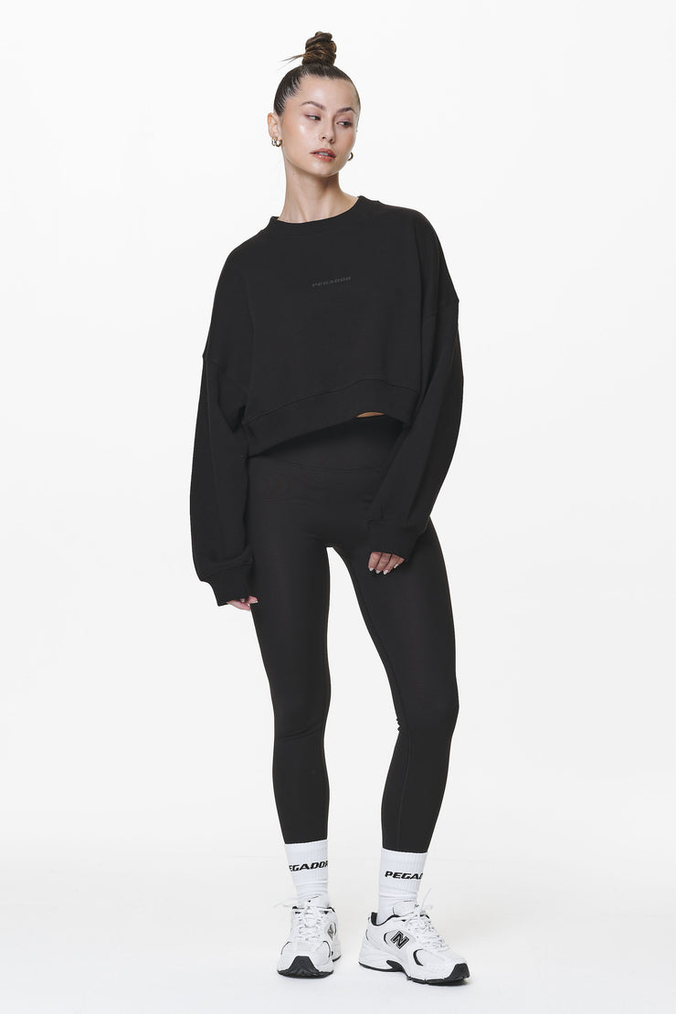 Pegador Londa Cropped Oversized Sweater Black Gum Versandkostenfrei