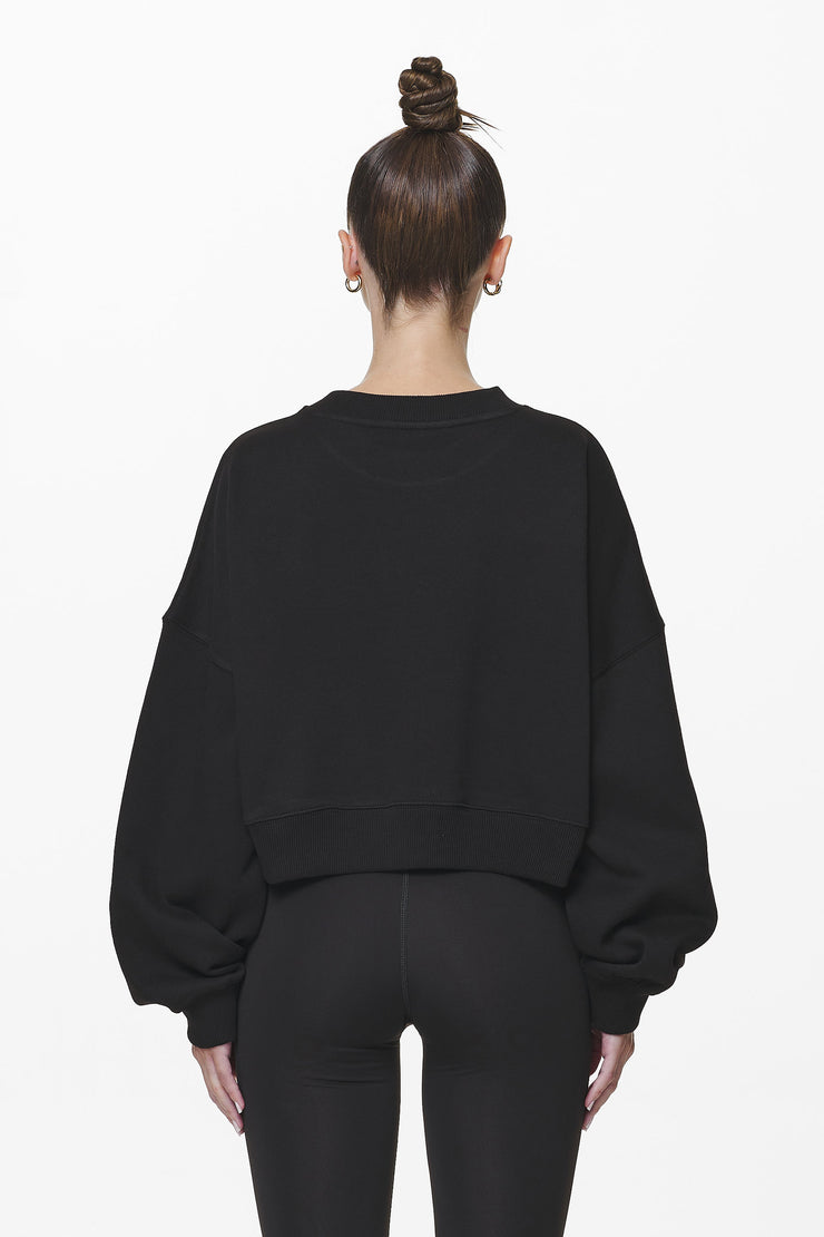 Pegador Londa Cropped Oversized Sweater Black Gum Versandkostenfrei