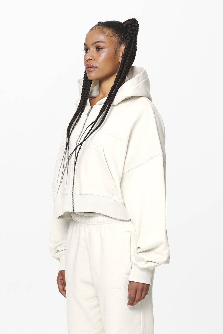 Pegador Marla Cropped Zip Hoodie Washed Salty Cream Gum Preisnachlass