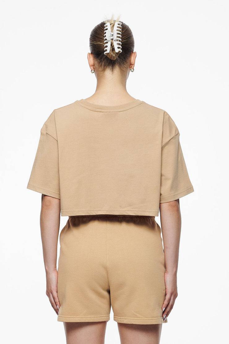 Pegador Layla Oversized Cropped Tee Vintage Washed Espresso Gum Vierteljährliche Förderung
