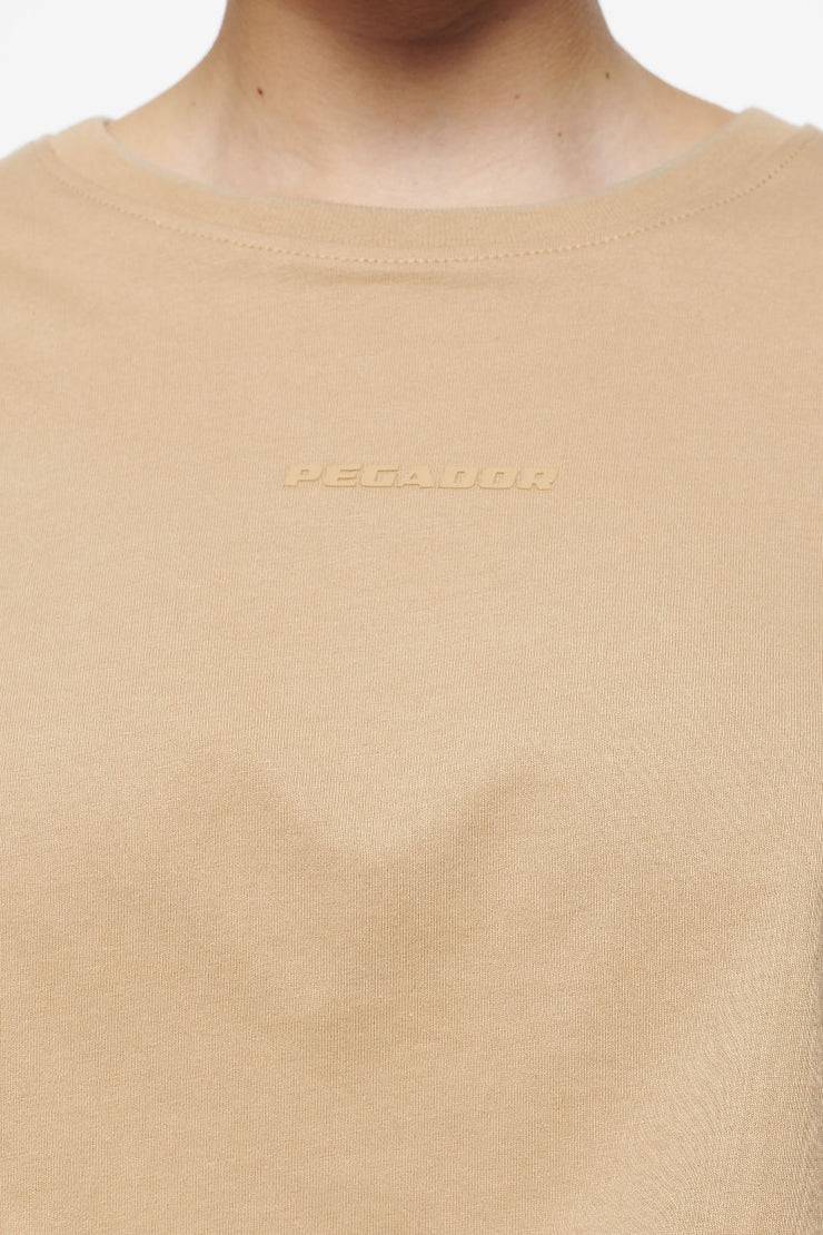 Pegador Layla Oversized Cropped Tee Vintage Washed Espresso Gum Vierteljährliche Förderung