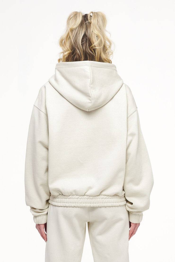 Pegador Valinda Cropped Zip Hoodie Vintage Washed Angels Cream Gum 50% Rabatt mit kostenlosem Versand