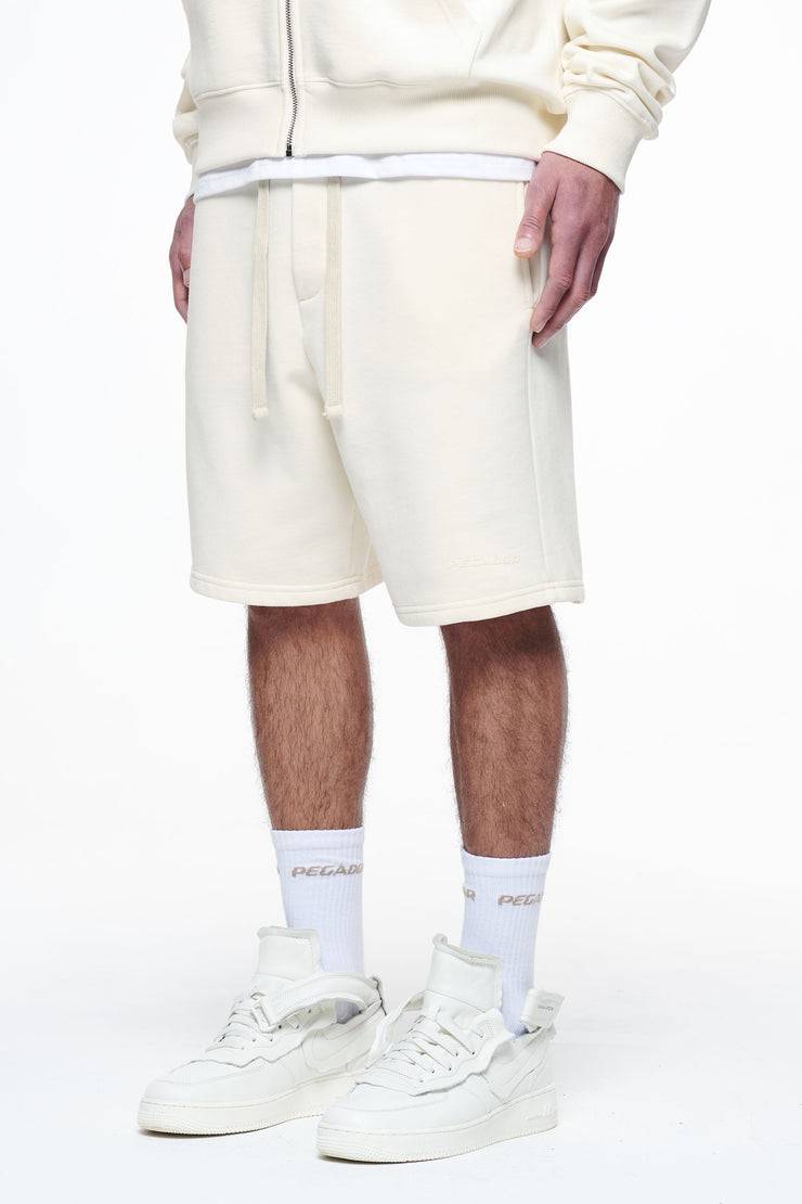 Pegador Logo Heavy Sweat Shorts Vintage Washed Unbleached Gum Fabrikladen