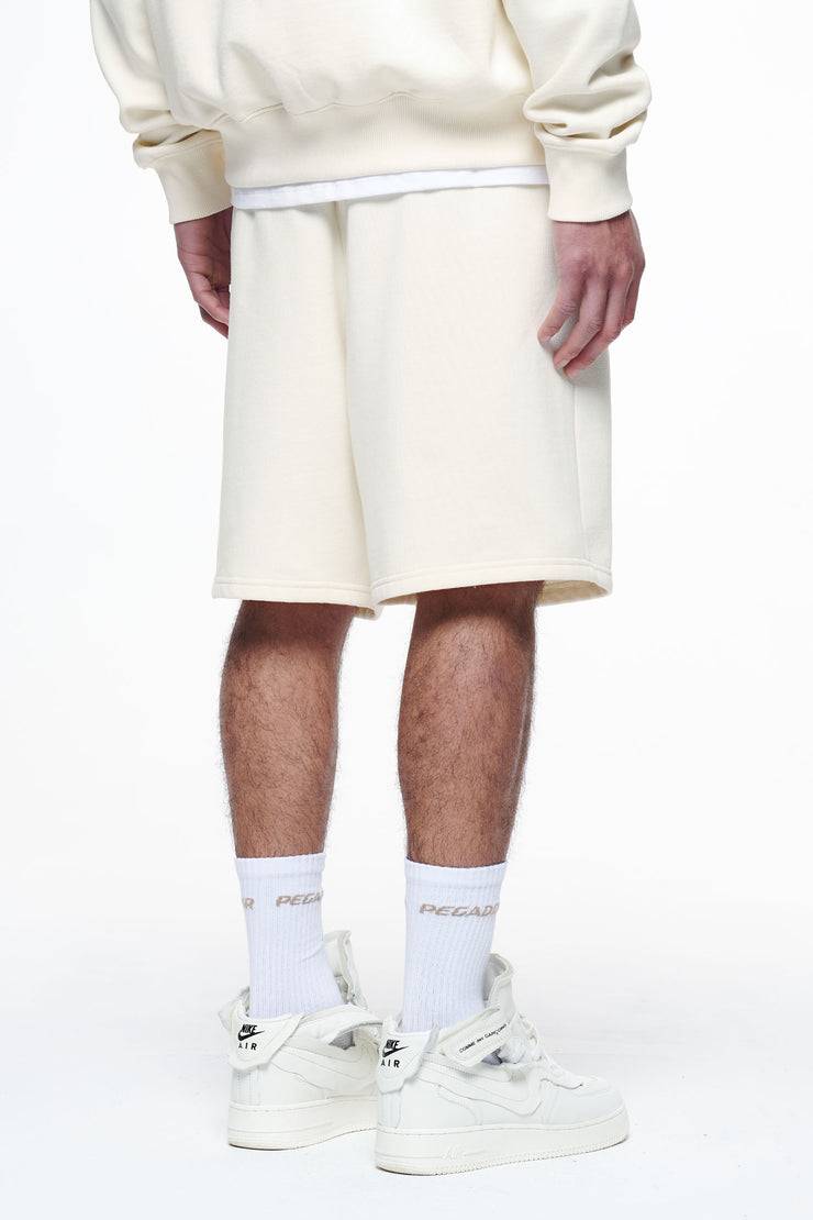 Pegador Logo Heavy Sweat Shorts Vintage Washed Unbleached Gum Fabrikladen