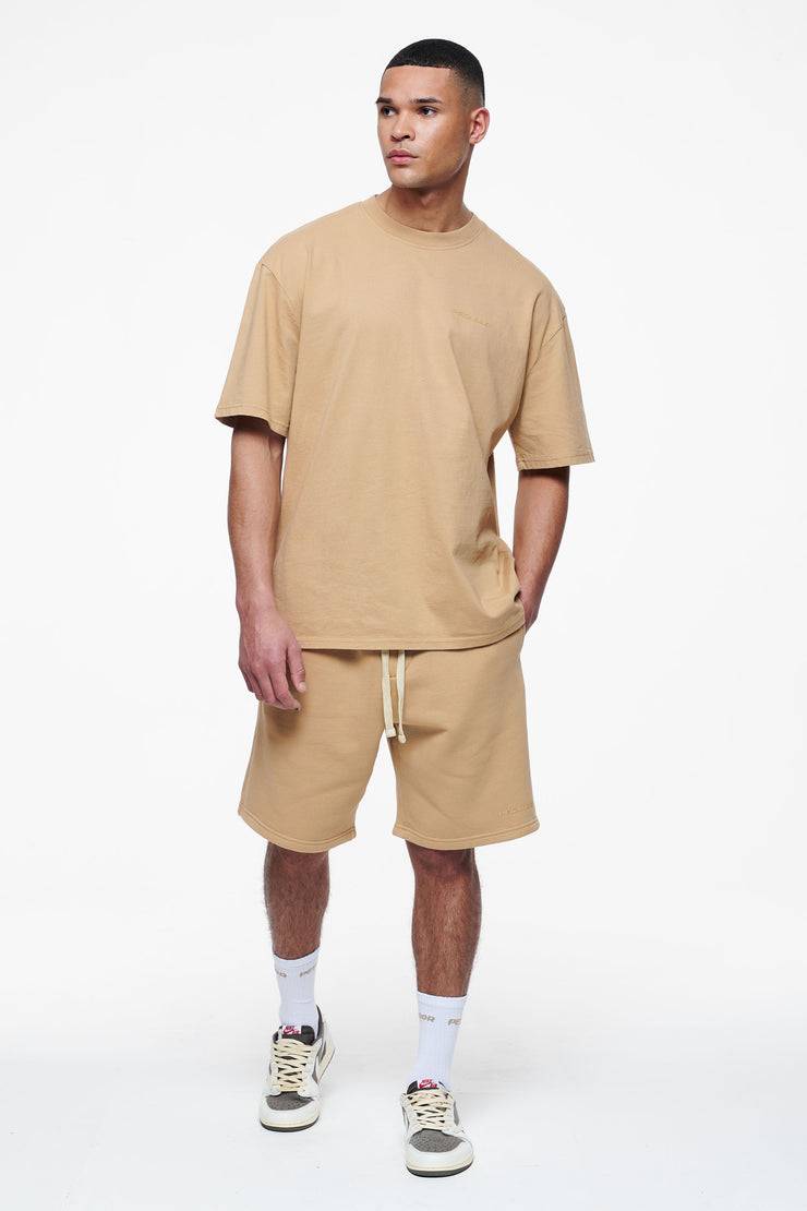 Pegador Logo Heavy Sweat Shorts Vintage Washed Espresso Gum Im Verkauf