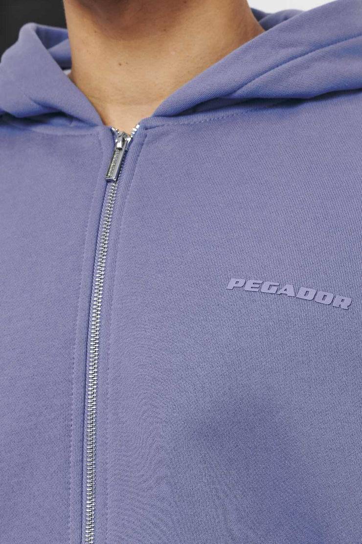 Pegador Logo Oversized Sweat Jacket Vintage Washed Magic Violet Gum zollfrei