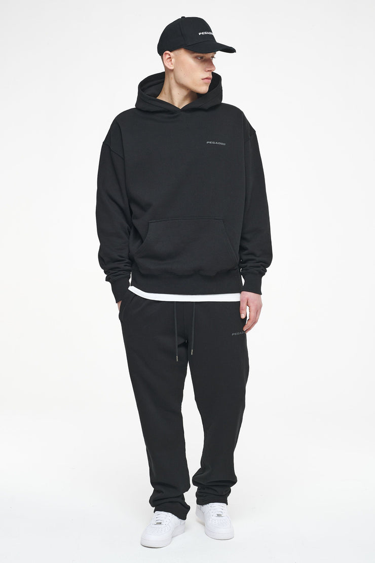 Pegador Logo Oversized Hoodie Vintage Washed Black Ink Gum Rabatte dieses Monats